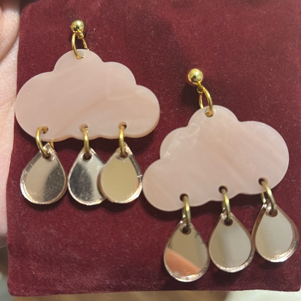 Rain cloud earrings